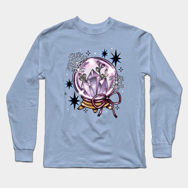 Winter Crystal Ball Long Sleeve T-Shirt by chiaraLBart